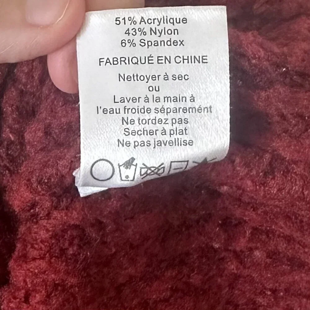 John + Jenn Burgundy Knit Sweater - Size: Small